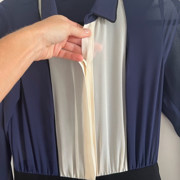 BCBG Jumpsuit - black navy and cream size 2 - Picture 3 of 5